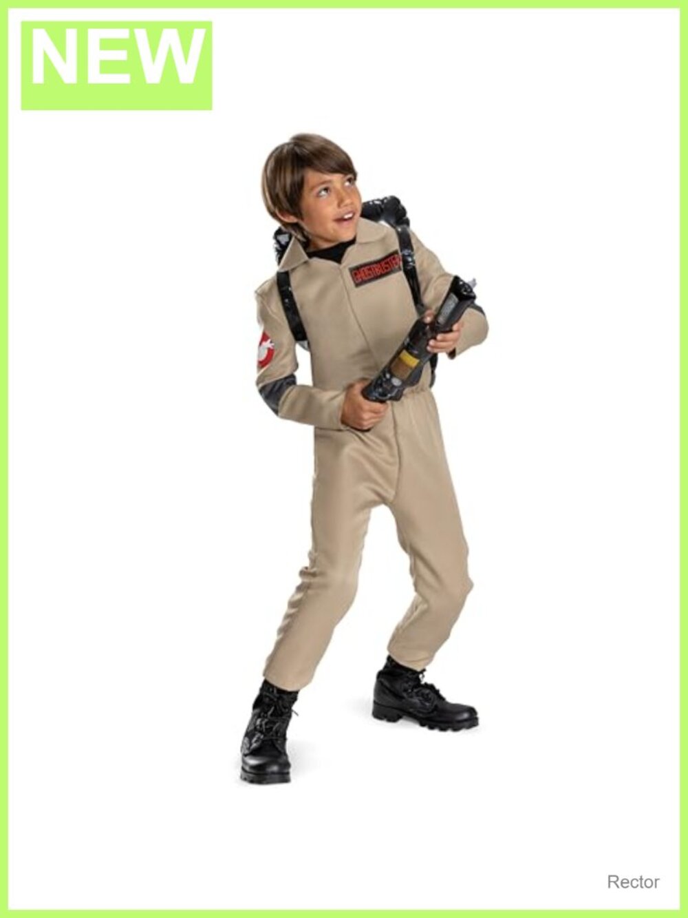 Boys Ghostbusters Classic Child Costume Khaki Jumpsuit Halloween Pretend Play